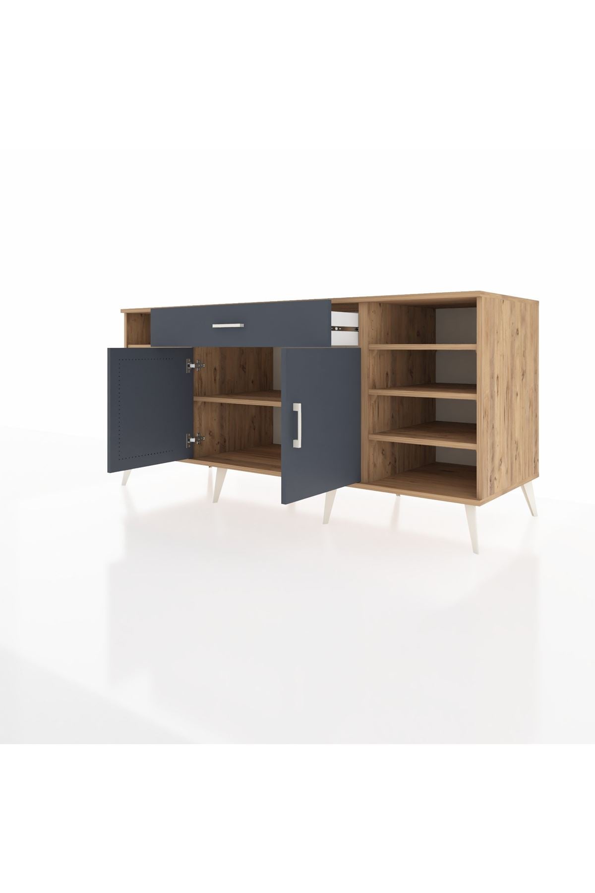 Kronos Konsol 7 Raflı Tek Çekmeceli 2 Kapaklı 176x59x83 - S610M043V26C