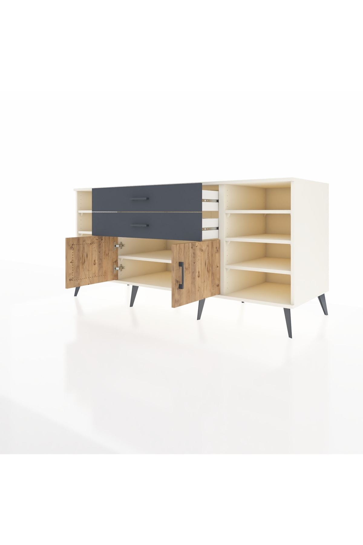 Kronos Konsol 7 Raflı 2 Çekmeceli 2 Kapaklı 176x59x83 - S610M044V02C