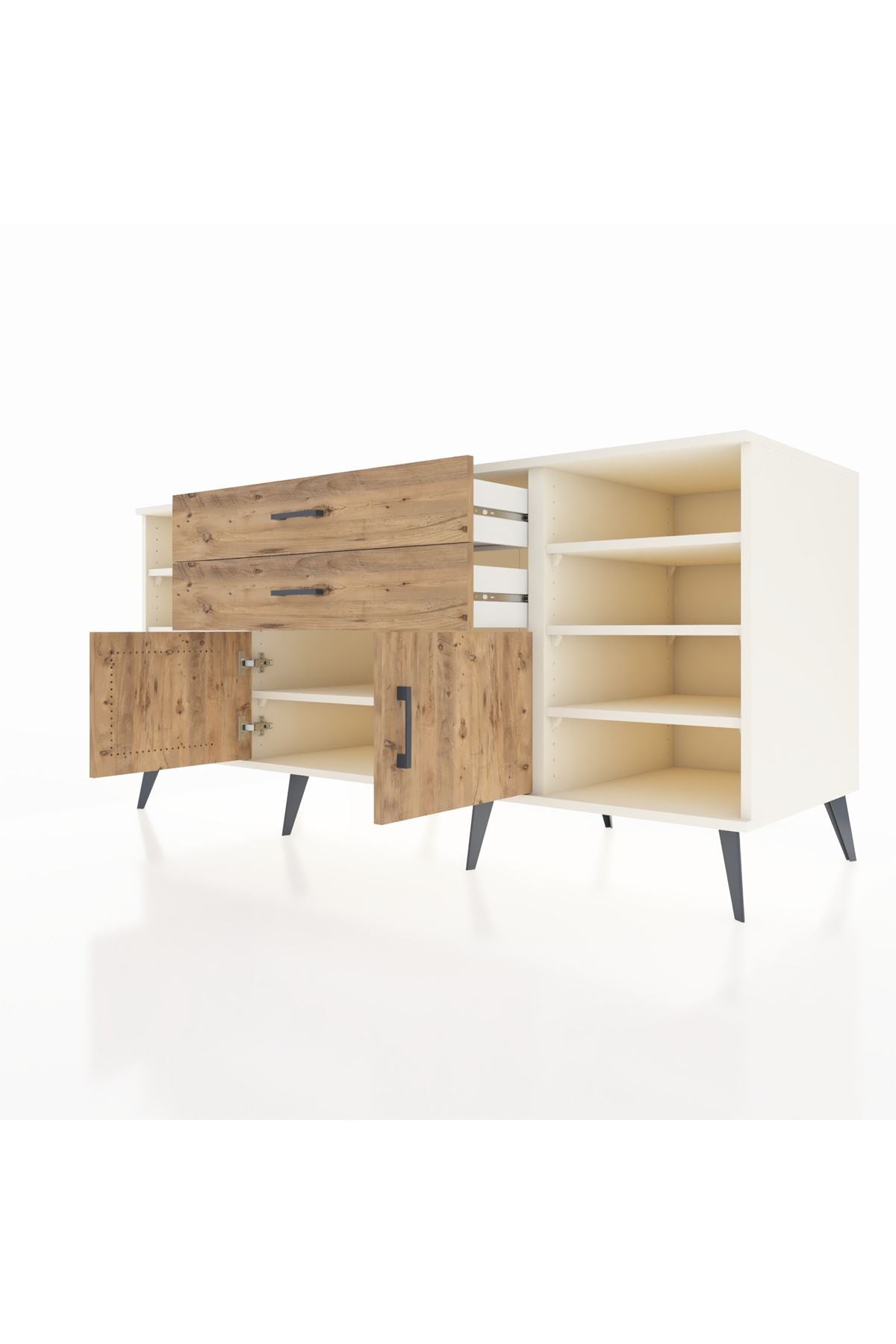 Kronos Konsol 7 Raflı 2 Çekmeceli 2 Kapaklı 176x59x83 - S610M044V03C