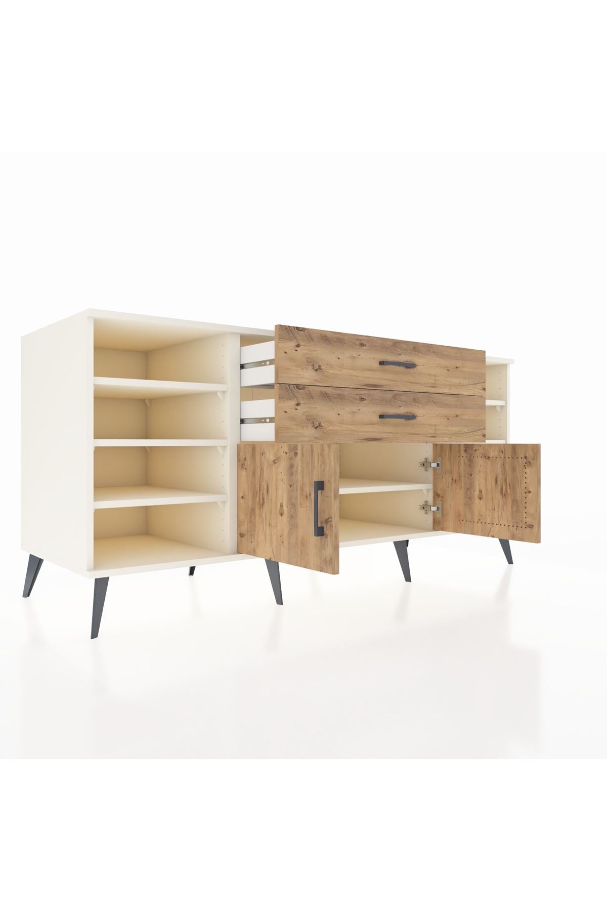 Kronos Konsol 7 Raflı 2 Çekmeceli 2 Kapaklı 176x59x83 - S610M044V03C