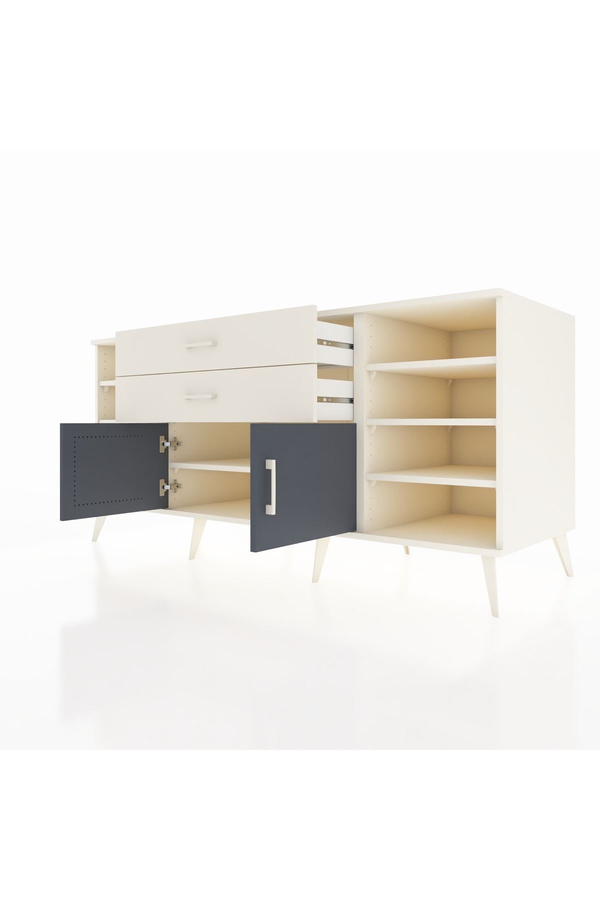Kronos Konsol 7 Raflı 2 Çekmeceli 2 Kapaklı 176x59x83 - S610M044V07C