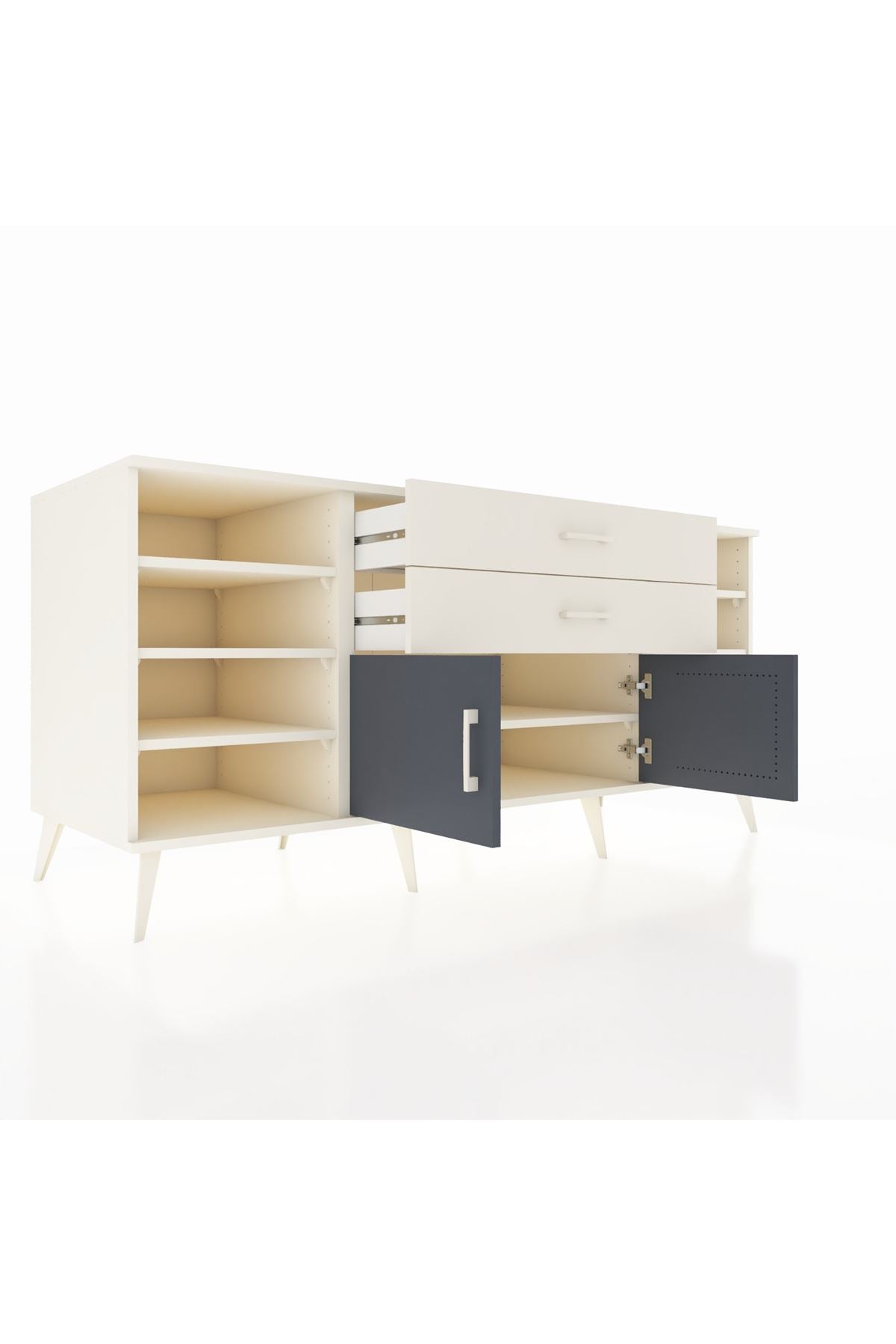 Kronos Konsol 7 Raflı 2 Çekmeceli 2 Kapaklı 176x59x83 - S610M044V07C