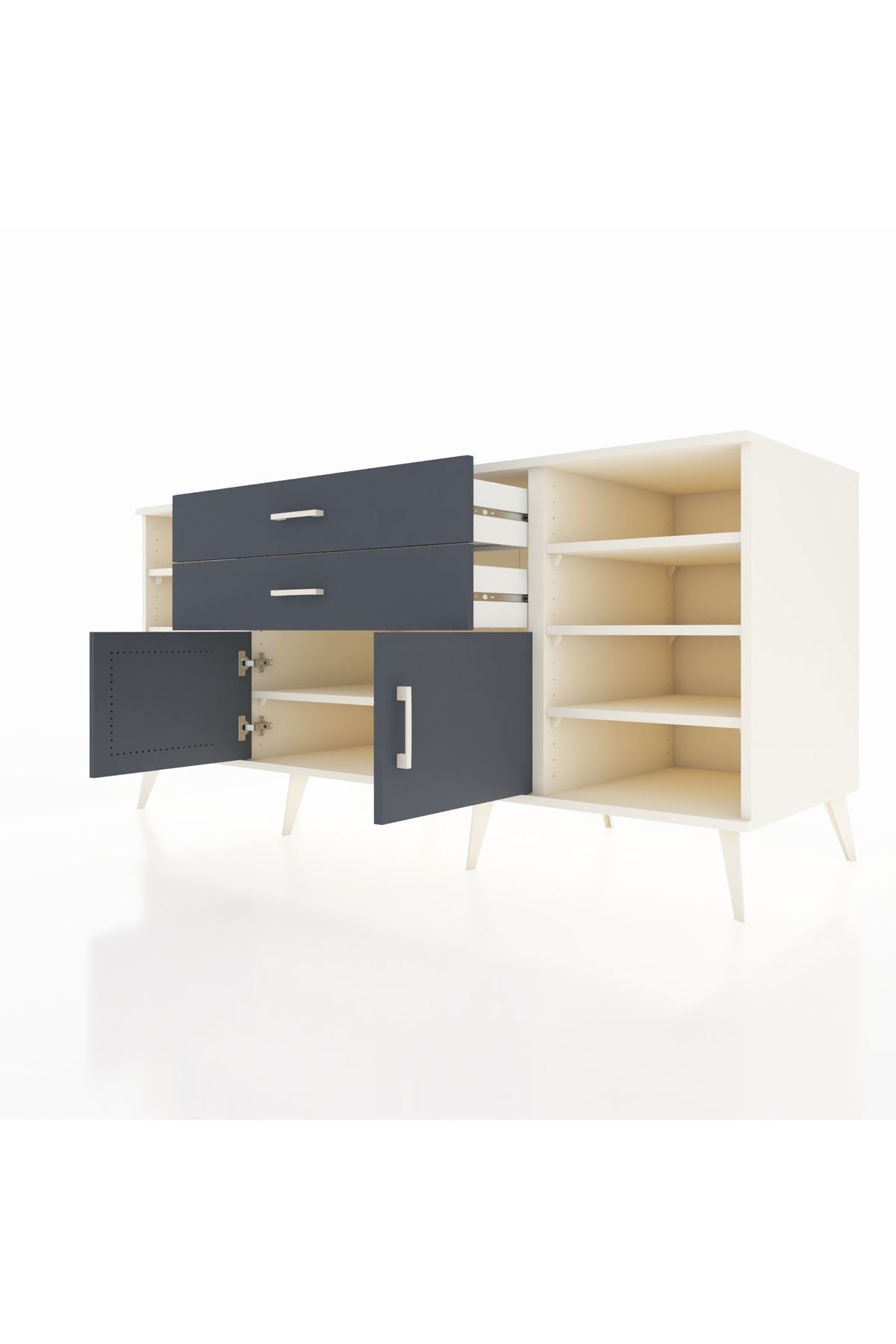 Kronos Konsol 7 Raflı 2 Çekmeceli 2 Kapaklı 176x59x83 - S610M044V08C