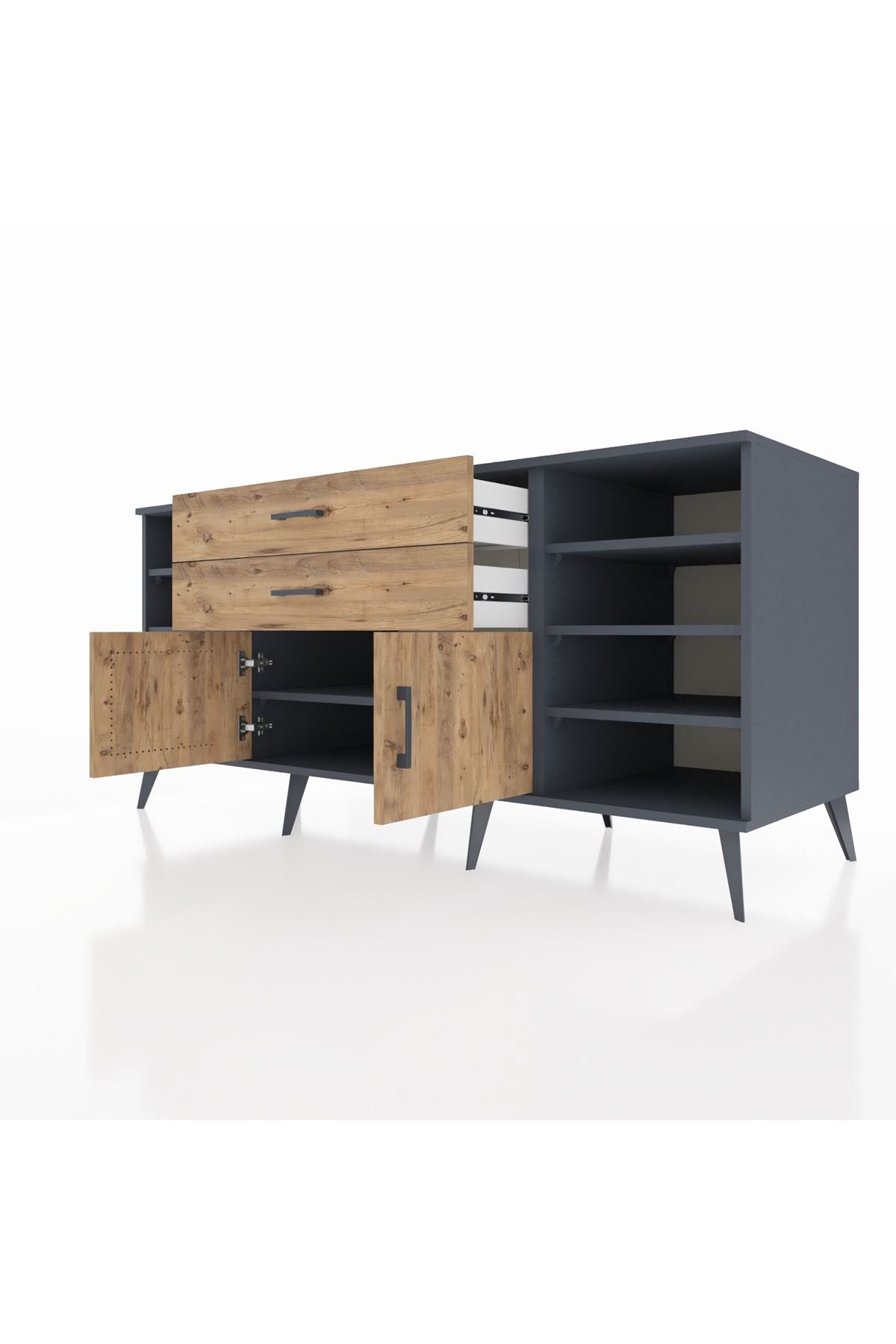 Kronos Konsol 7 Raflı 2 Çekmeceli 2 Kapaklı 176x59x83 - S610M044V12C