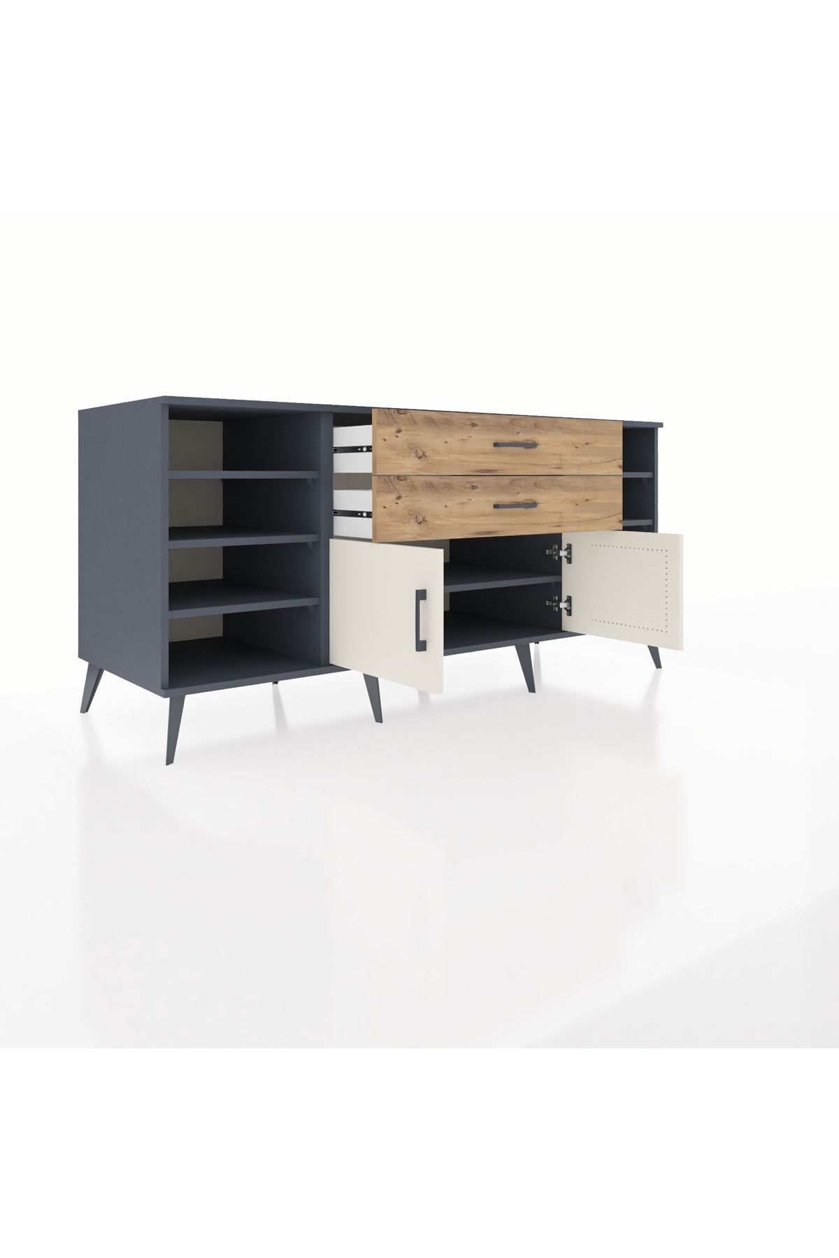 Kronos Konsol 7 Raflı 2 Çekmeceli 2 Kapaklı 176x59x83 - S610M044V15C