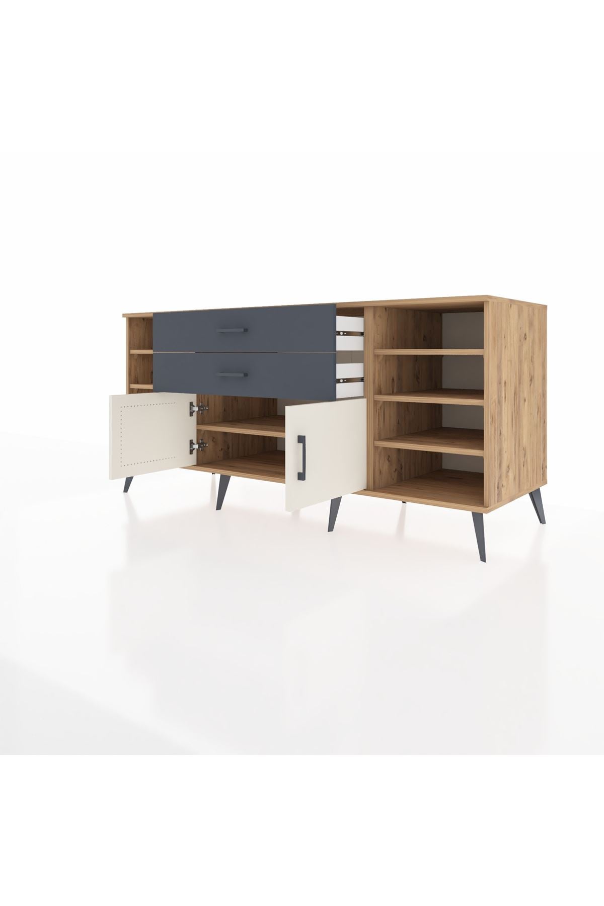 Kronos Konsol 7 Raflı 2 Çekmeceli 2 Kapaklı 176x59x83 - S610M044V23C