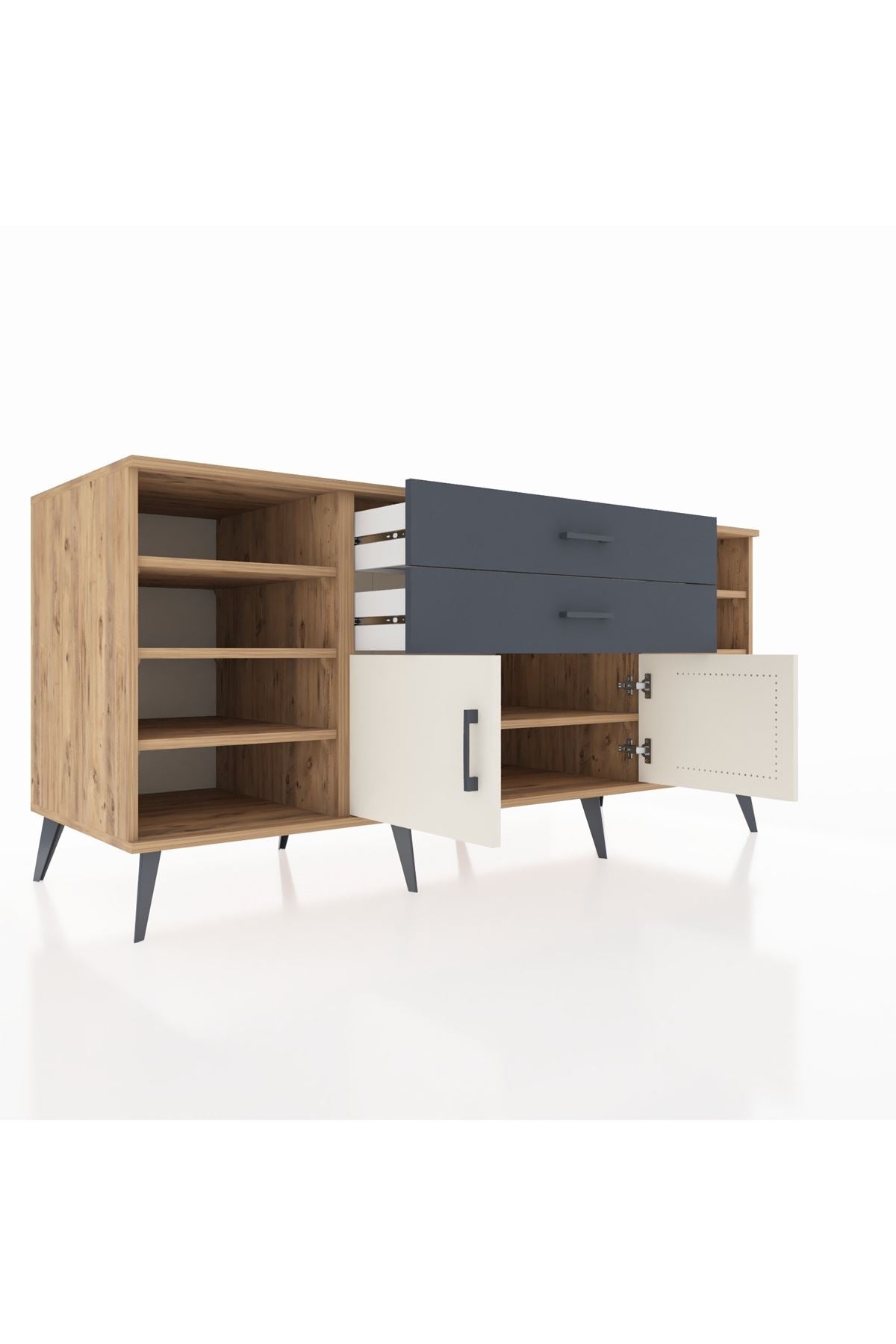 Kronos Konsol 7 Raflı 2 Çekmeceli 2 Kapaklı 176x59x83 - S610M044V23C