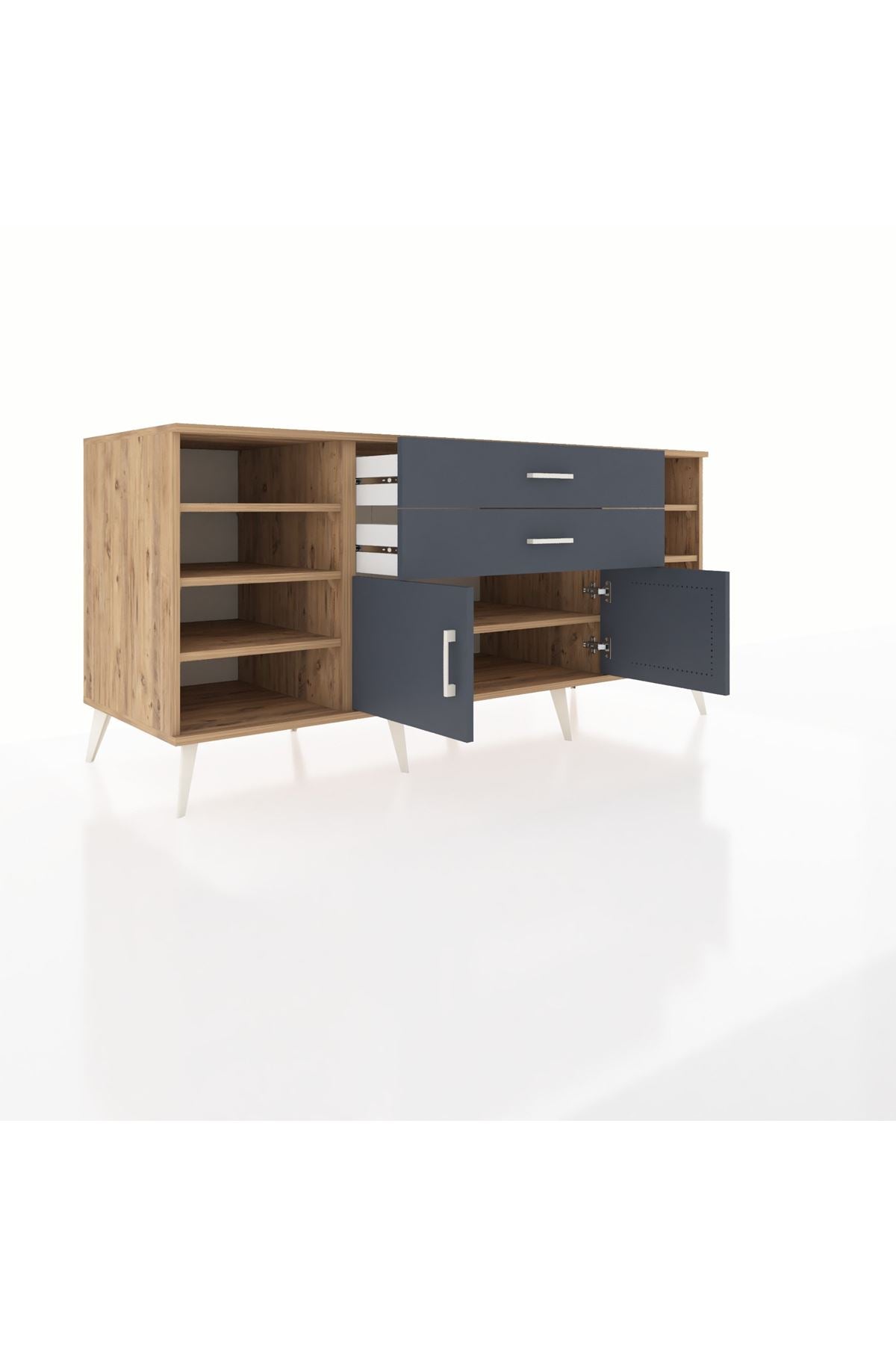 Kronos Konsol 7 Raflı 2 Çekmeceli 2 Kapaklı 176x59x83 - S610M044V26C