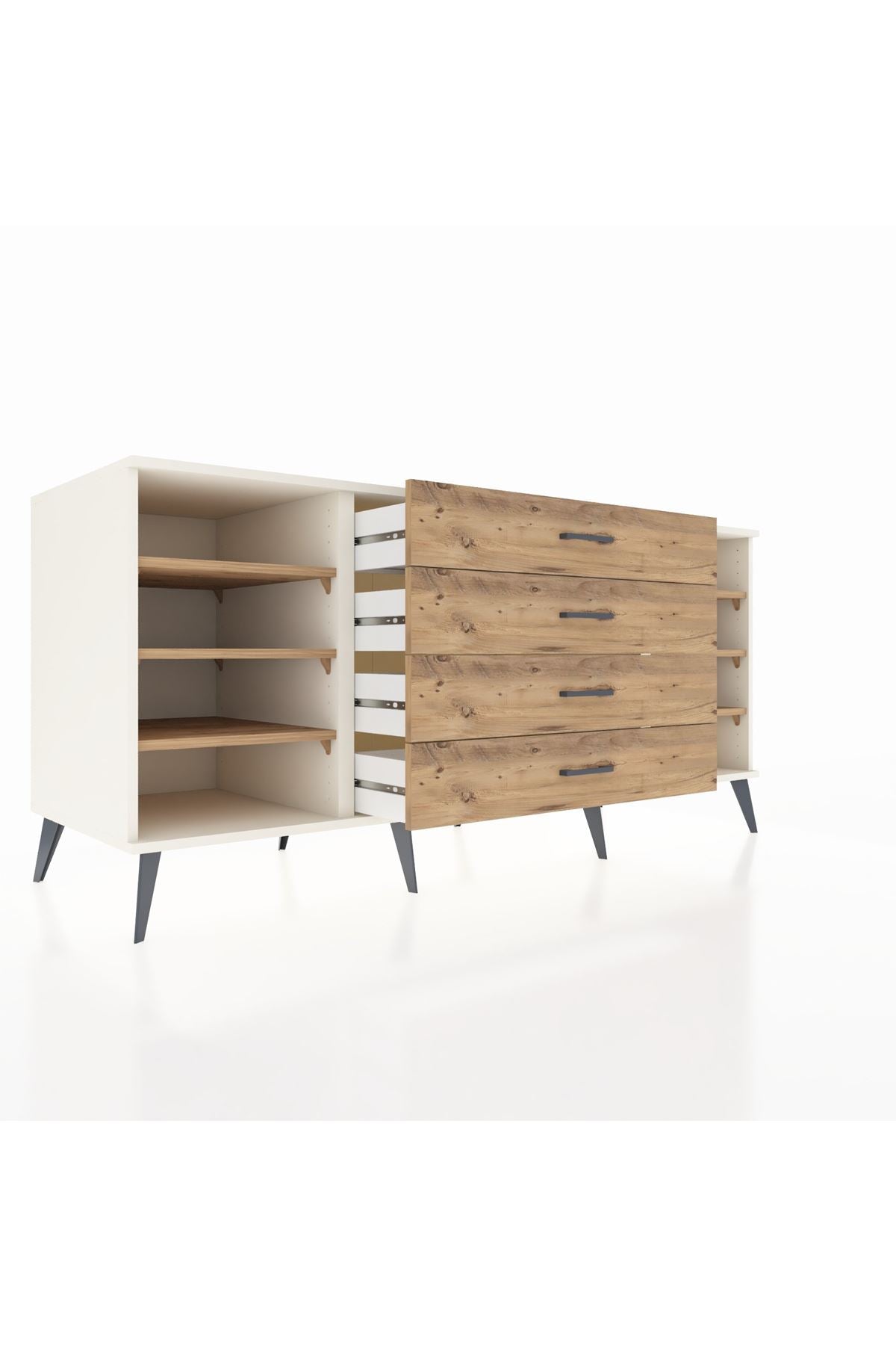 Kronos Konsol 6 Raflı 4 Çekmeceli 176x59x83 - S610M045V03C