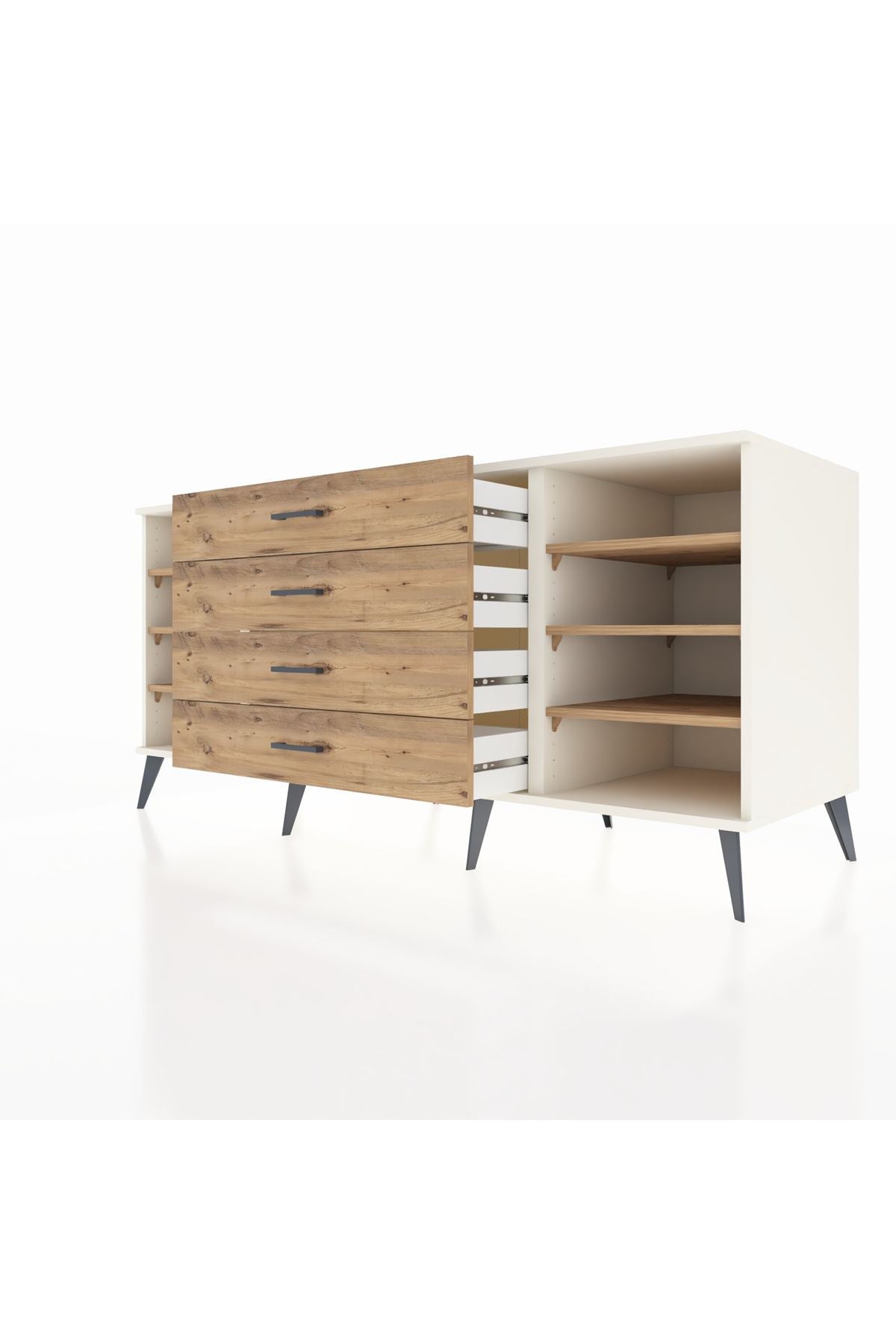 Kronos Konsol 6 Raflı 4 Çekmeceli 176x59x83 - S610M045V03C