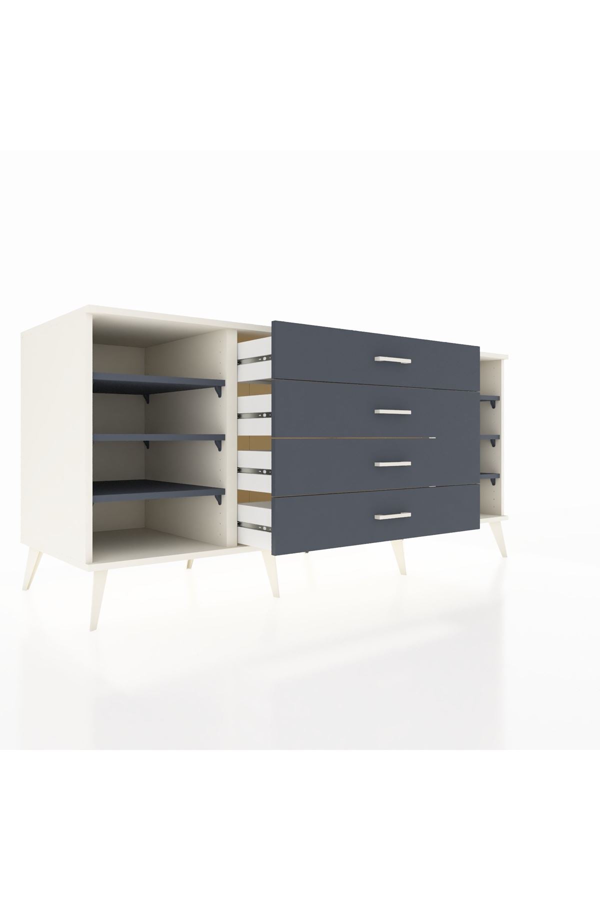 Kronos Konsol 6 Raflı 4 Çekmeceli 176x59x83 - S610M045V08C