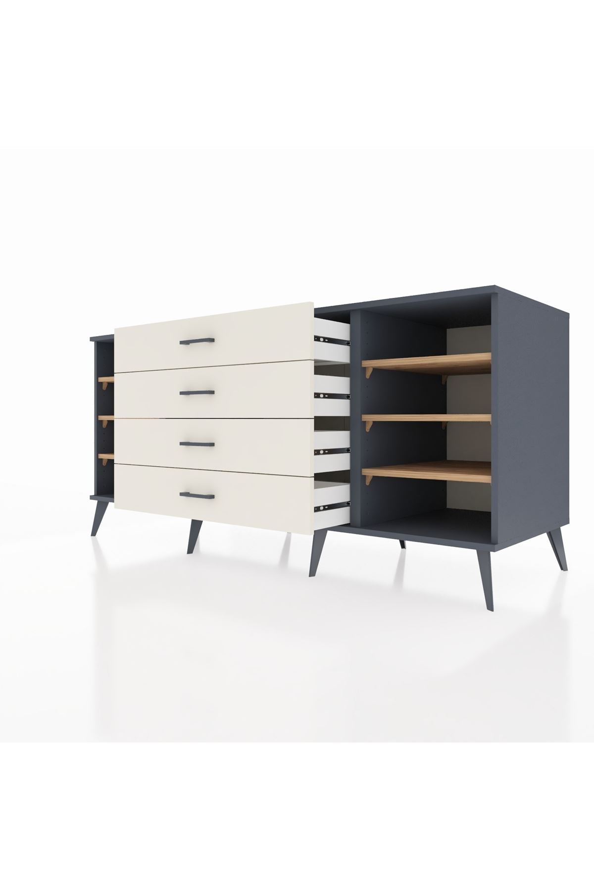 Kronos Konsol 6 Raflı 4 Çekmeceli 176x59x83 - S610M045V10C