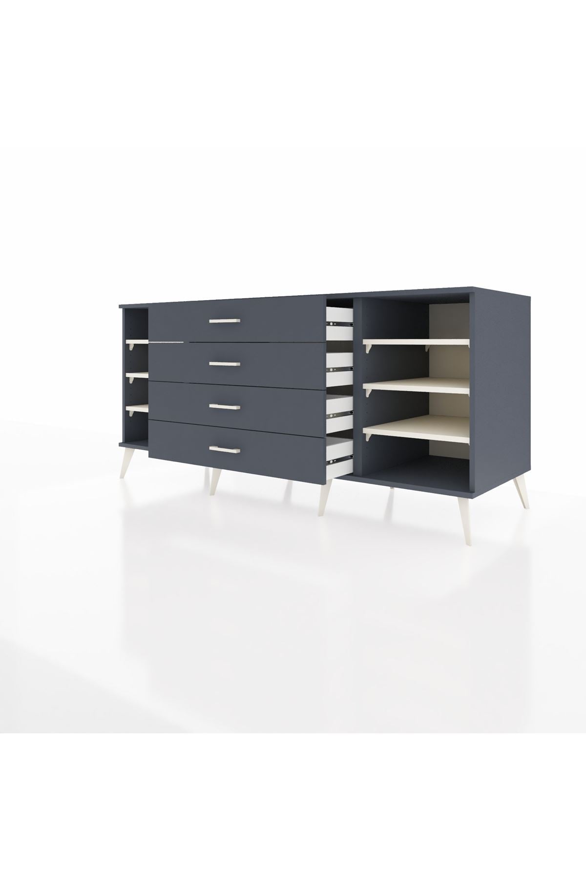 Kronos Konsol 6 Raflı 4 Çekmeceli 176x59x83 - S610M045V14C