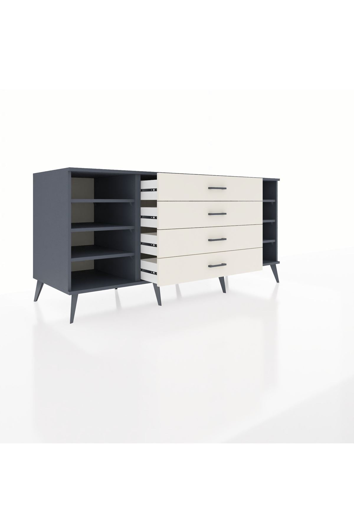Kronos Konsol 6 Raflı 4 Çekmeceli 176x59x83 - S610M045V16C