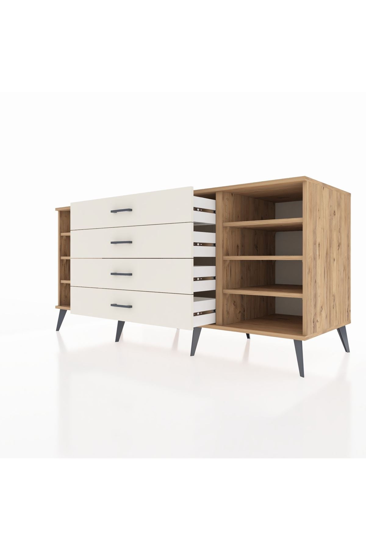 Kronos Konsol 6 Raflı 4 Çekmeceli 176x59x83 - S610M045V19C