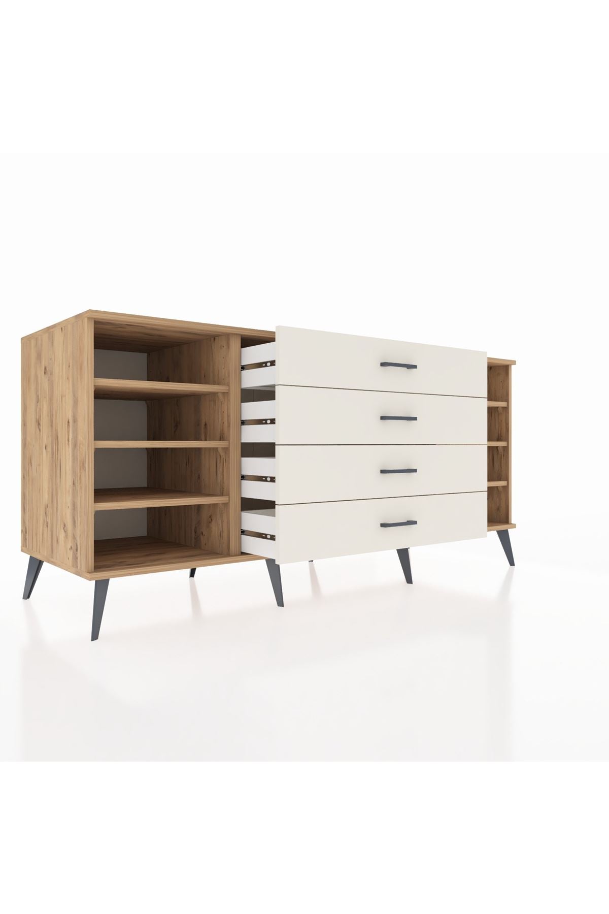 Kronos Konsol 6 Raflı 4 Çekmeceli 176x59x83 - S610M045V19C