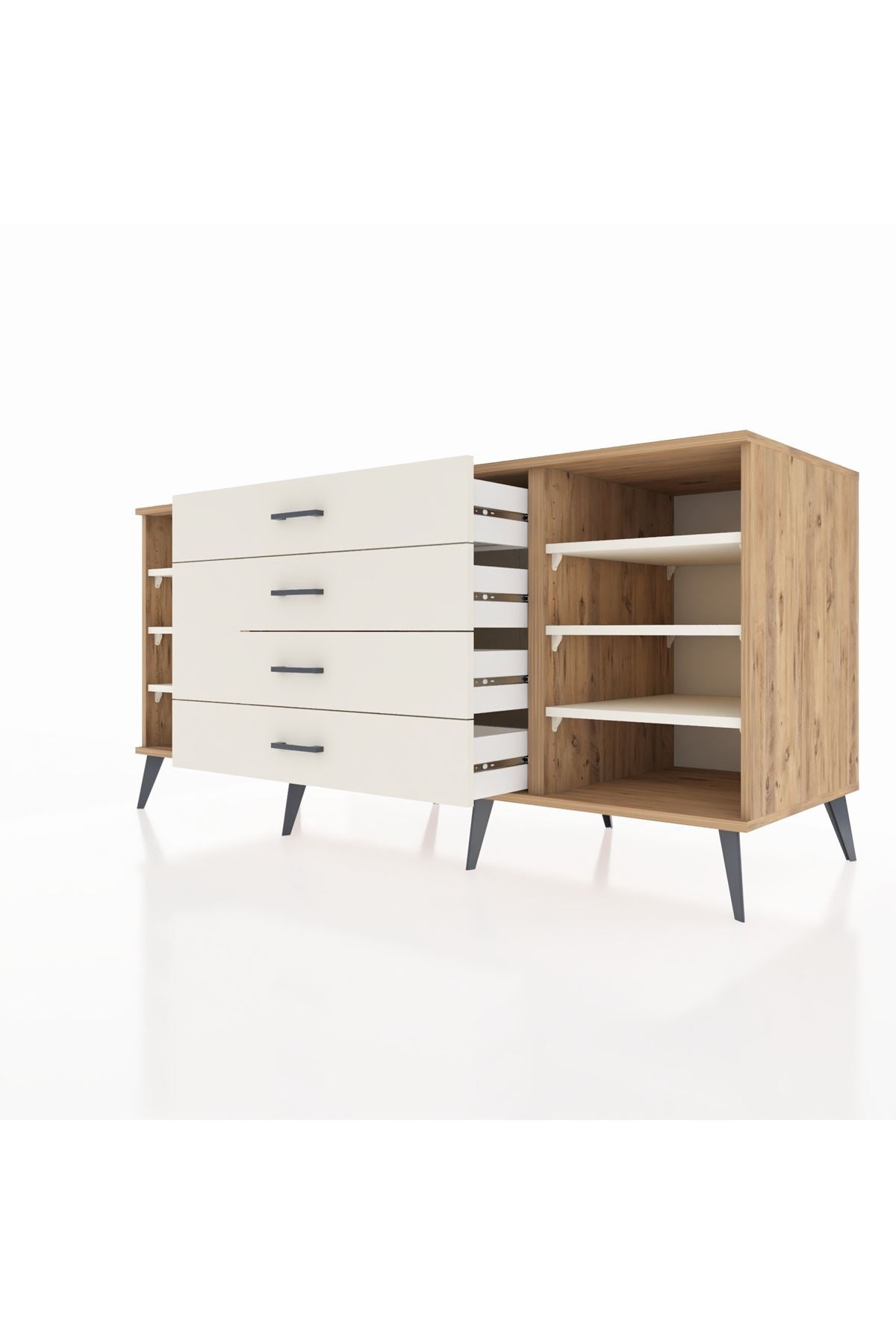 Kronos Konsol 6 Raflı 4 Çekmeceli 176x59x83 - S610M045V22C