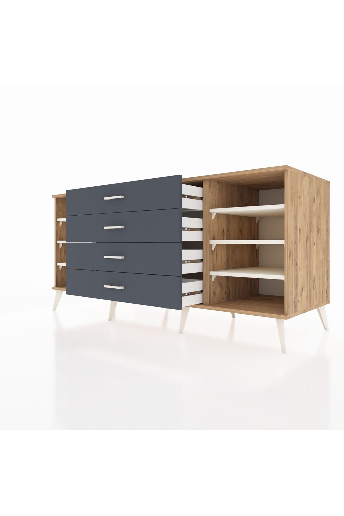 Kronos Konsol 6 Raflı 4 Çekmeceli 176x59x83 - S610M045V23C
