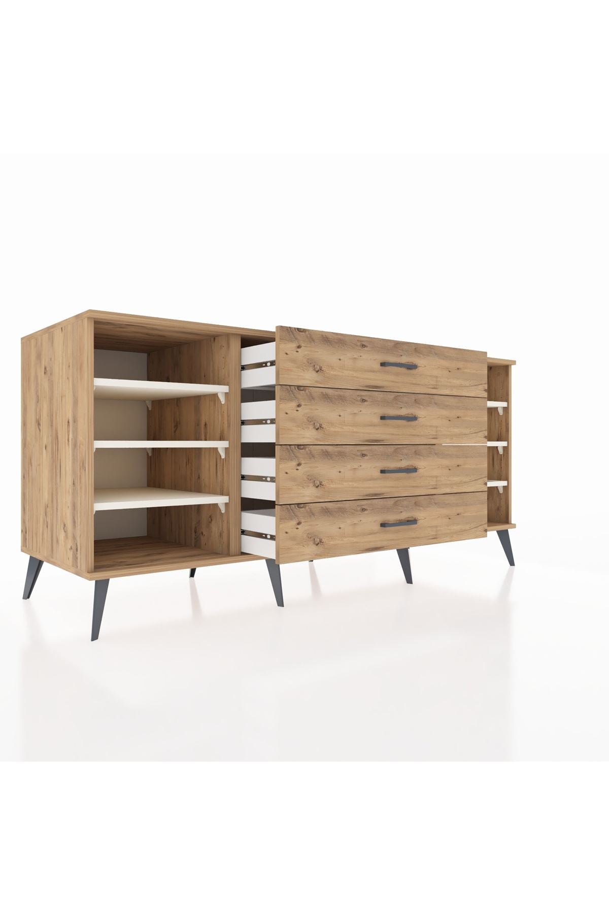 Kronos Konsol 6 Raflı 4 Çekmeceli 176x59x83 - S610M045V24C