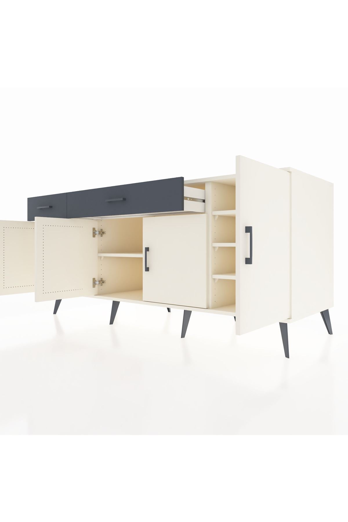 Kronos Konsol 5 Raflı 2 Çekmeceli 4 Kapaklı 176x59x83 - S610M046V05C