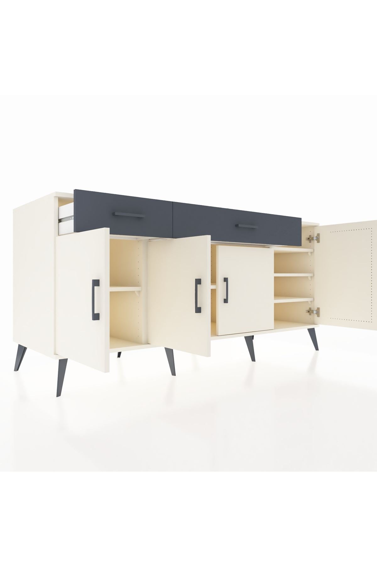 Kronos Konsol 5 Raflı 2 Çekmeceli 4 Kapaklı 176x59x83 - S610M046V05C