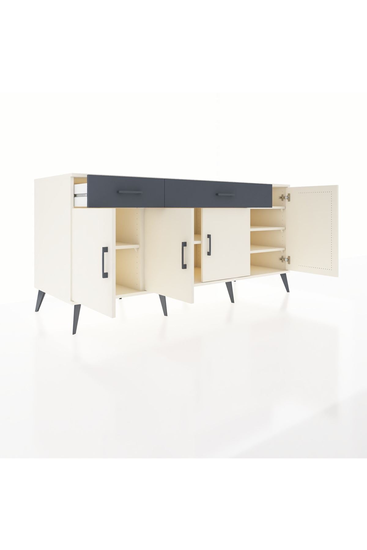 Kronos Konsol 5 Raflı 2 Çekmeceli 4 Kapaklı 176x59x83 - S610M046V05C