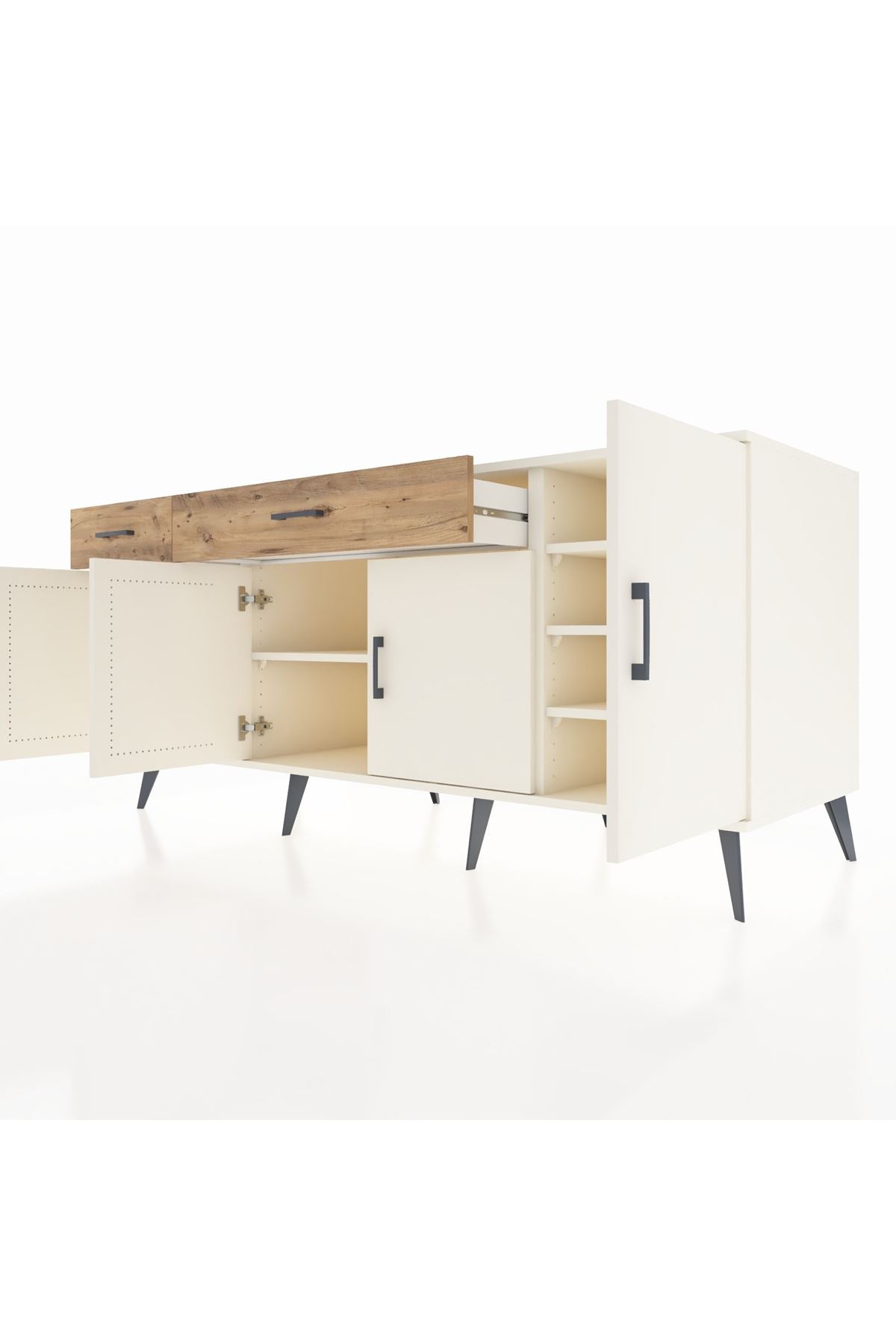 Kronos Konsol 5 Raflı 2 Çekmeceli 4 Kapaklı 176x59x83 - S610M046V06C