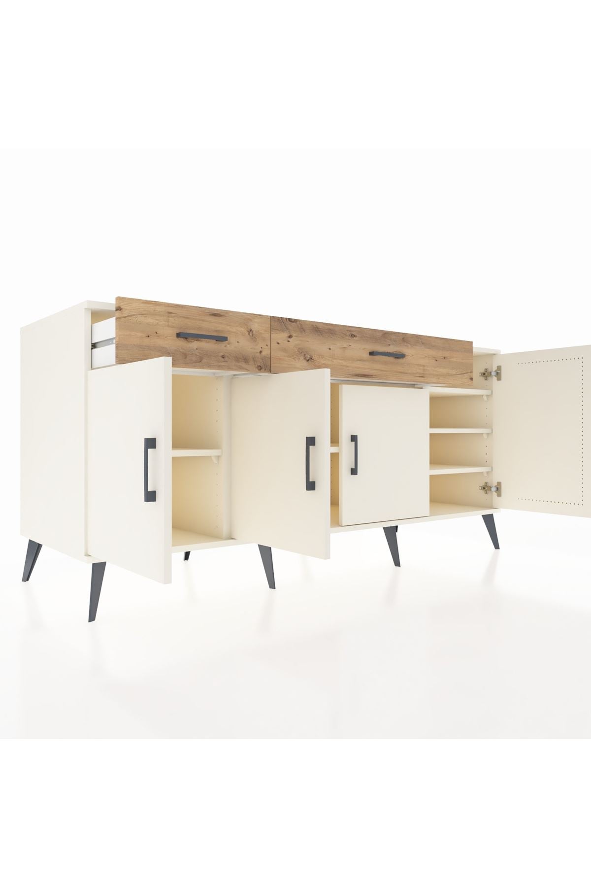 Kronos Konsol 5 Raflı 2 Çekmeceli 4 Kapaklı 176x59x83 - S610M046V06C