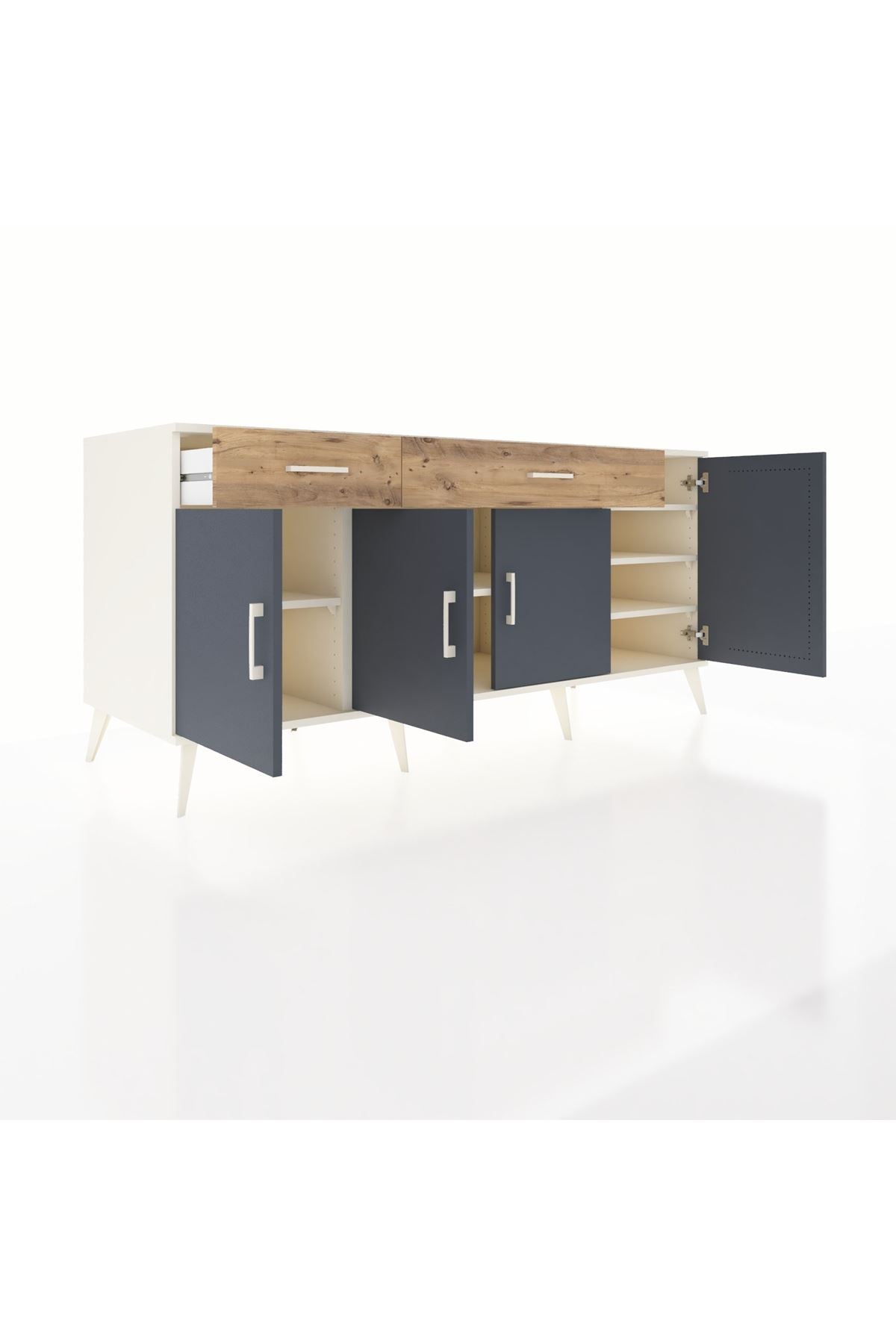 Kronos Konsol 5 Raflı 2 Çekmeceli 4 Kapaklı 176x59x83 - S610M046V09C