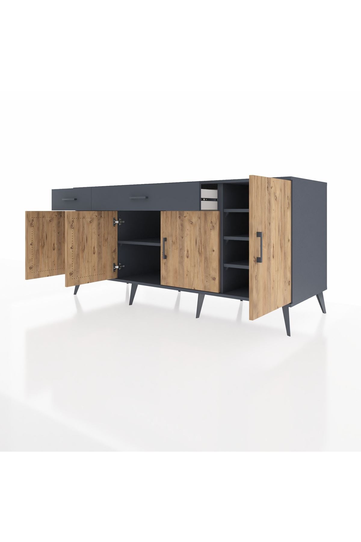 Kronos Konsol 5 Raflı 2 Çekmeceli 4 Kapaklı 176x59x83 - S610M046V11C