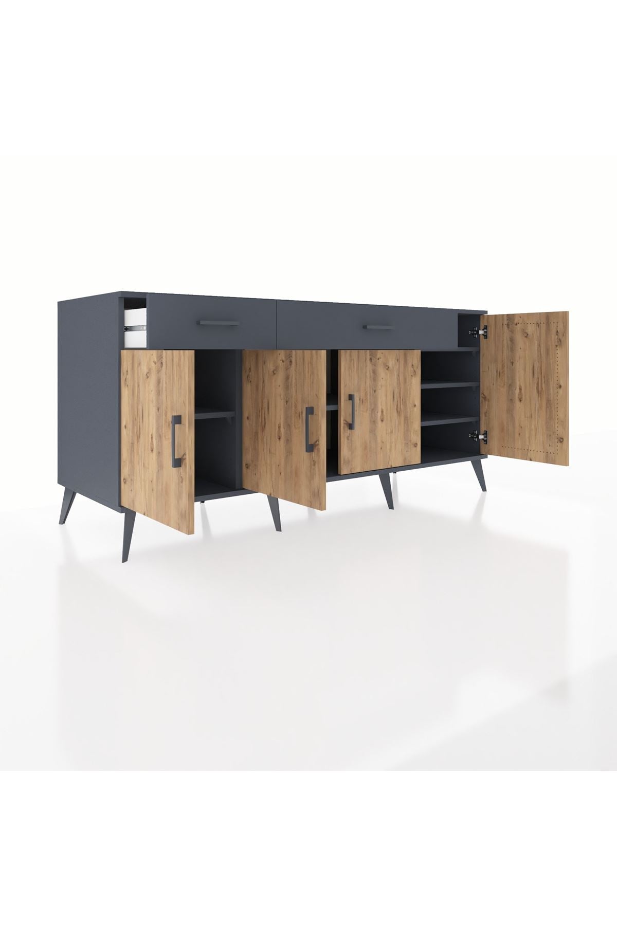 Kronos Konsol 5 Raflı 2 Çekmeceli 4 Kapaklı 176x59x83 - S610M046V11C