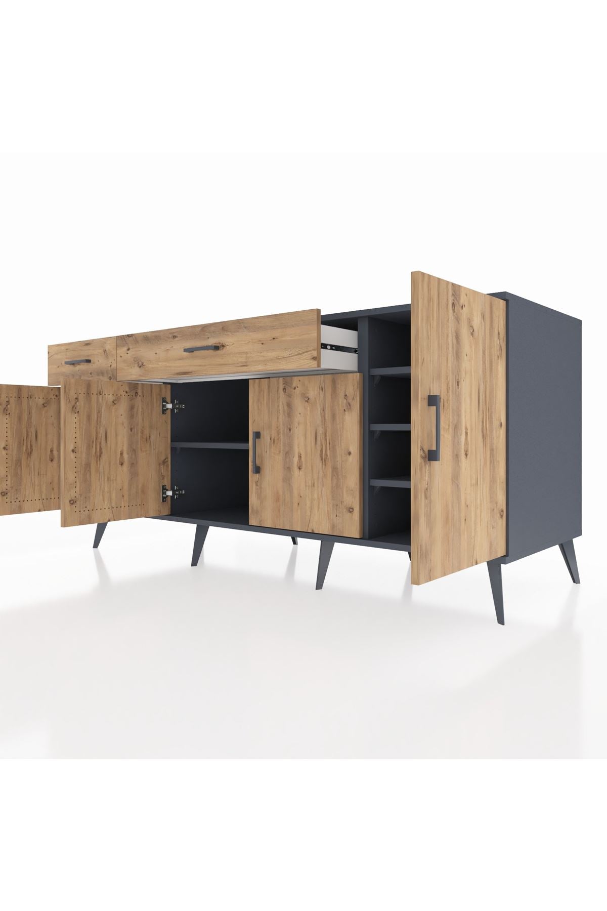 Kronos Konsol 5 Raflı 2 Çekmeceli 4 Kapaklı 176x59x83 - S610M046V12C
