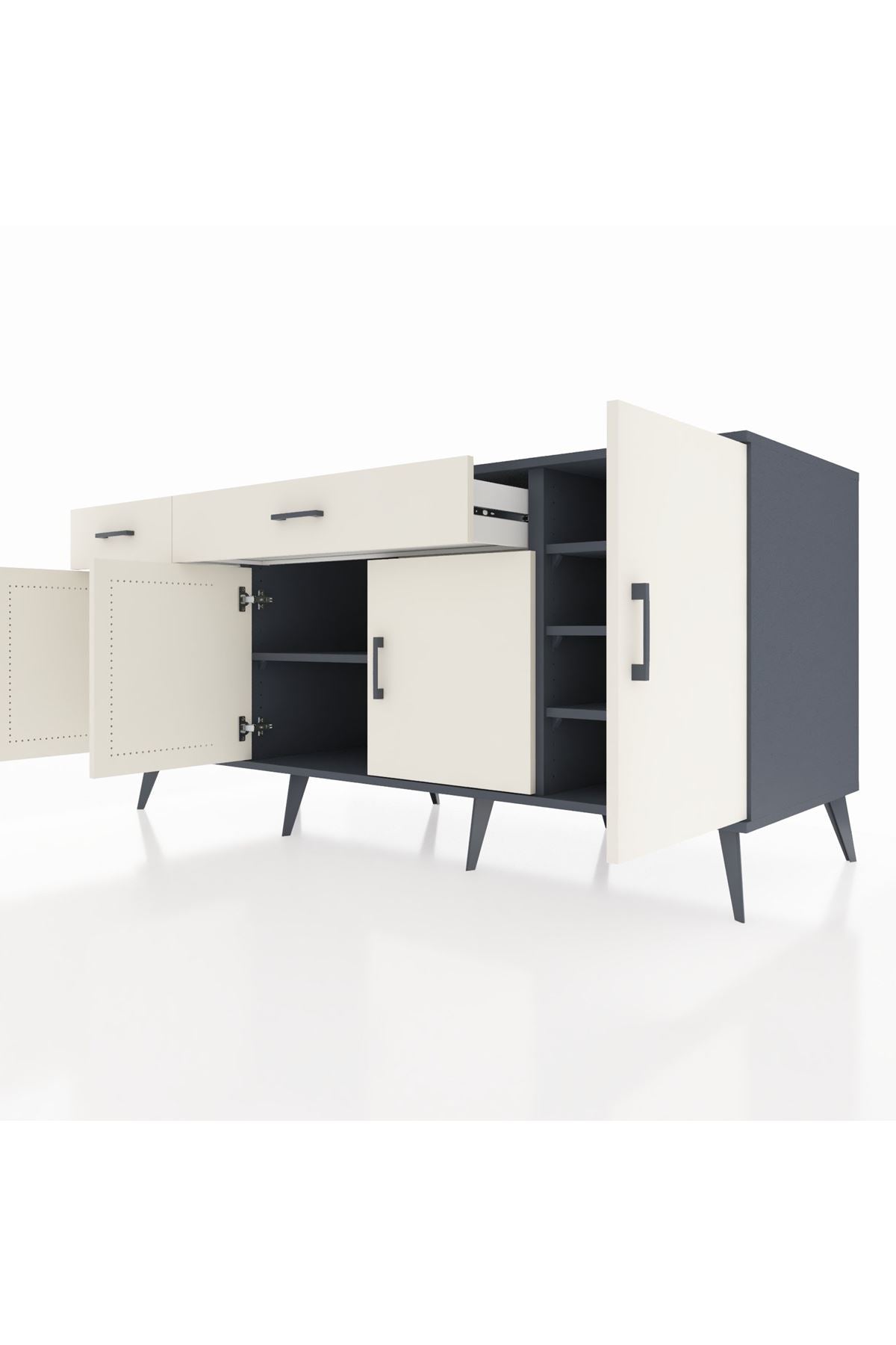 Kronos Konsol 5 Raflı 2 Çekmeceli 4 Kapaklı 176x59x83 - S610M046V13C