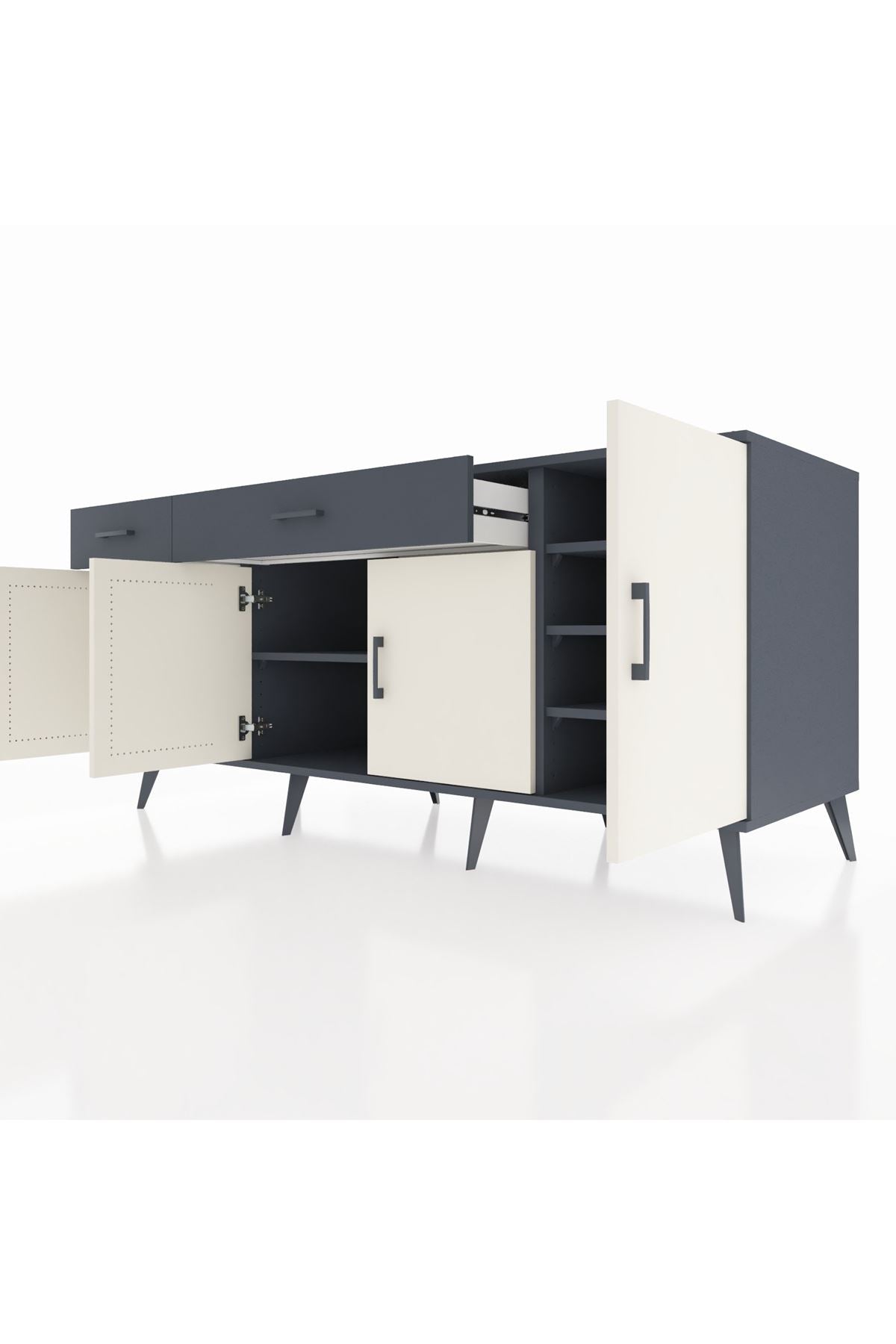 Kronos Konsol 5 Raflı 2 Çekmeceli 4 Kapaklı 176x59x83 - S610M046V14C