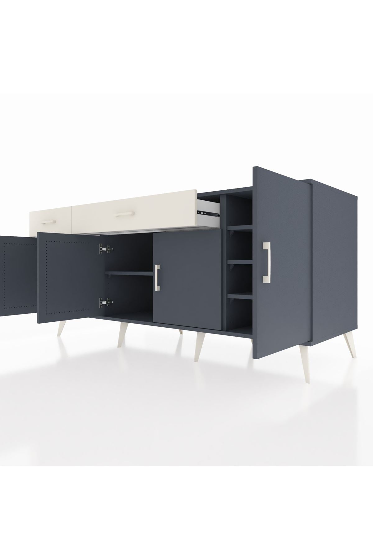 Kronos Konsol 5 Raflı 2 Çekmeceli 4 Kapaklı 176x59x83 - S610M046V16C