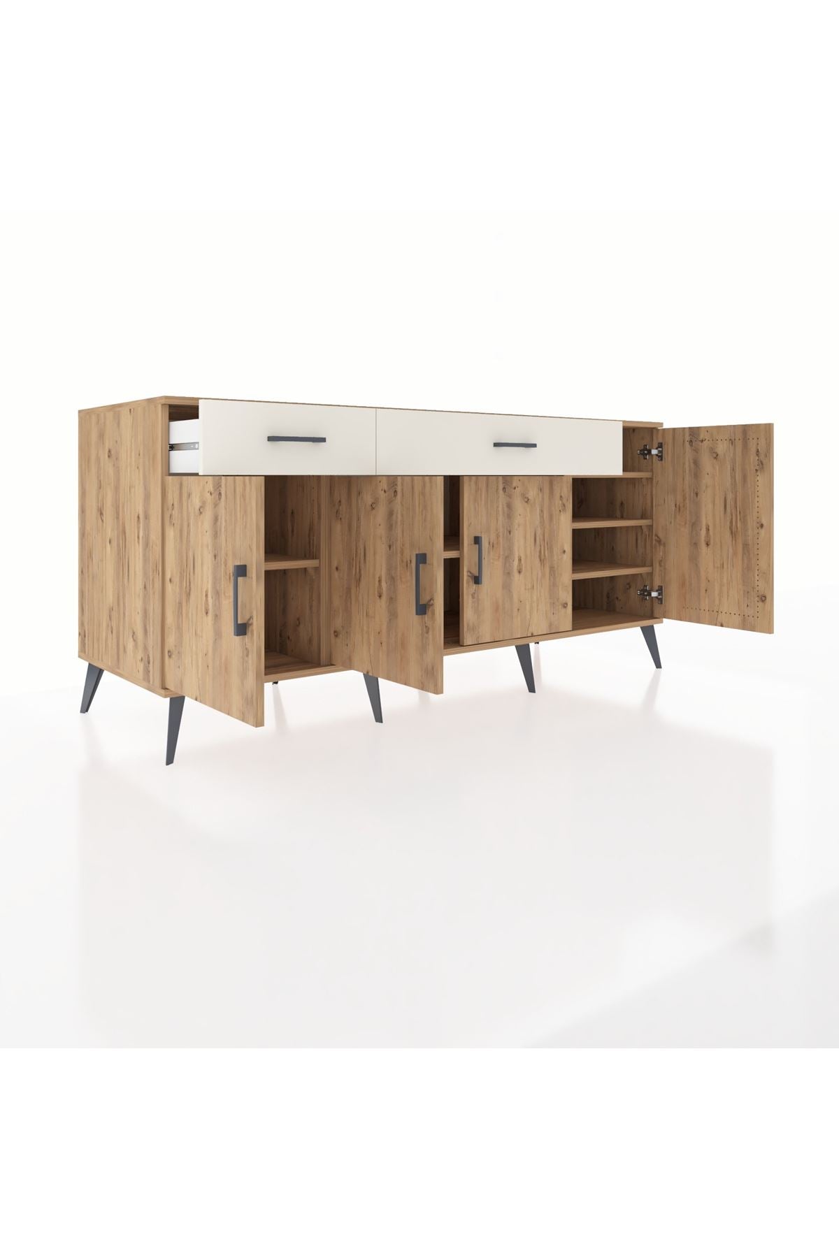 Kronos Konsol 5 Raflı 2 Çekmeceli 4 Kapaklı 176x59x83 - S610M046V19C
