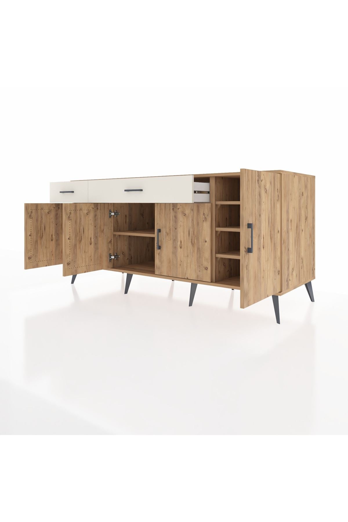 Kronos Konsol 5 Raflı 2 Çekmeceli 4 Kapaklı 176x59x83 - S610M046V19C