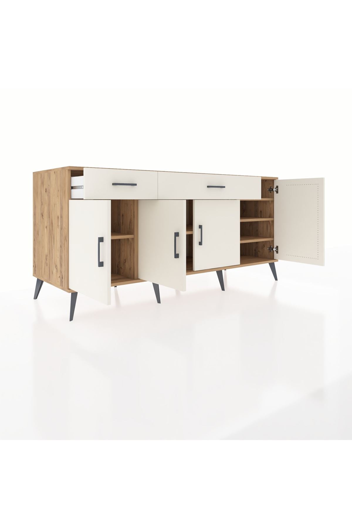 Kronos Konsol 5 Raflı 2 Çekmeceli 4 Kapaklı 176x59x83 - S610M046V22C