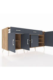 Kronos Konsol 5 Raflı 2 Çekmeceli 4 Kapaklı 176x59x83 - S610M046V26C