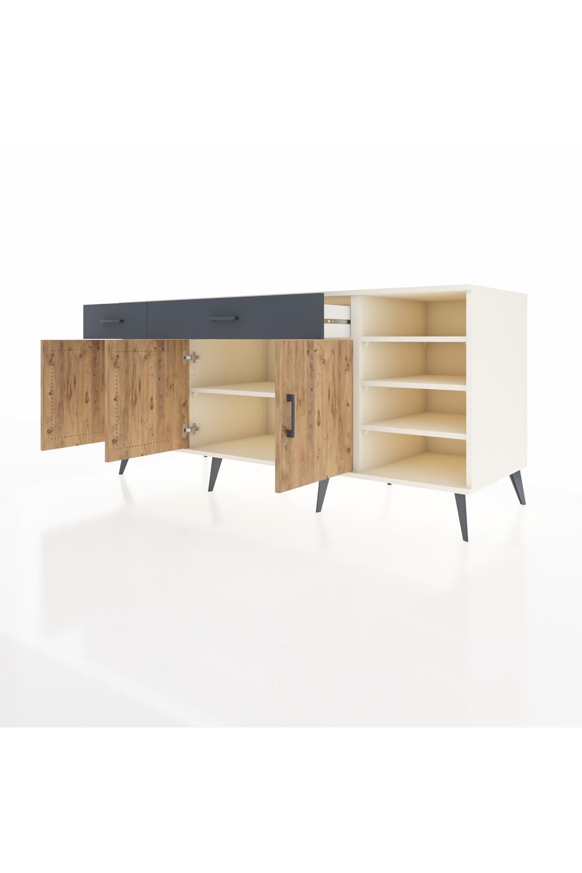 Kronos Konsol 5 Raflı 2 Çekmeceli 3 Kapaklı 176x59x83 - S610M047V02C