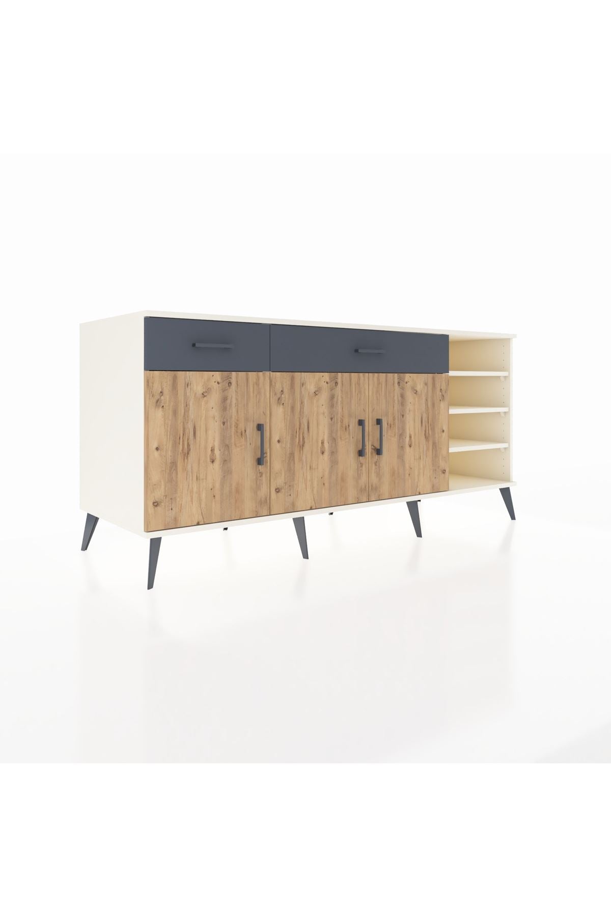 Kronos Konsol 5 Raflı 2 Çekmeceli 3 Kapaklı 176x59x83 - S610M047V02C