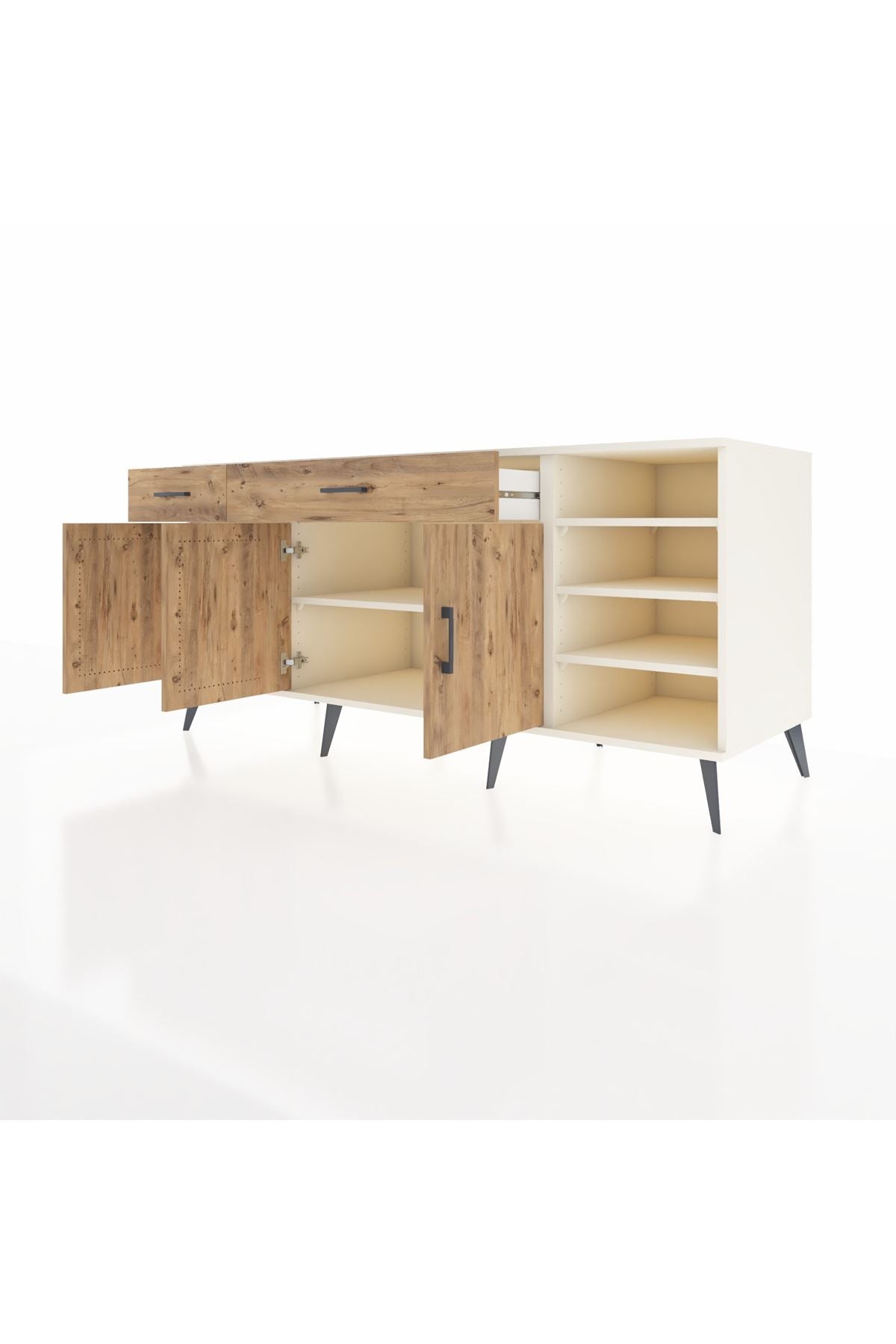 Kronos Konsol 5 Raflı 2 Çekmeceli 3 Kapaklı 176x59x83 - S610M047V03C