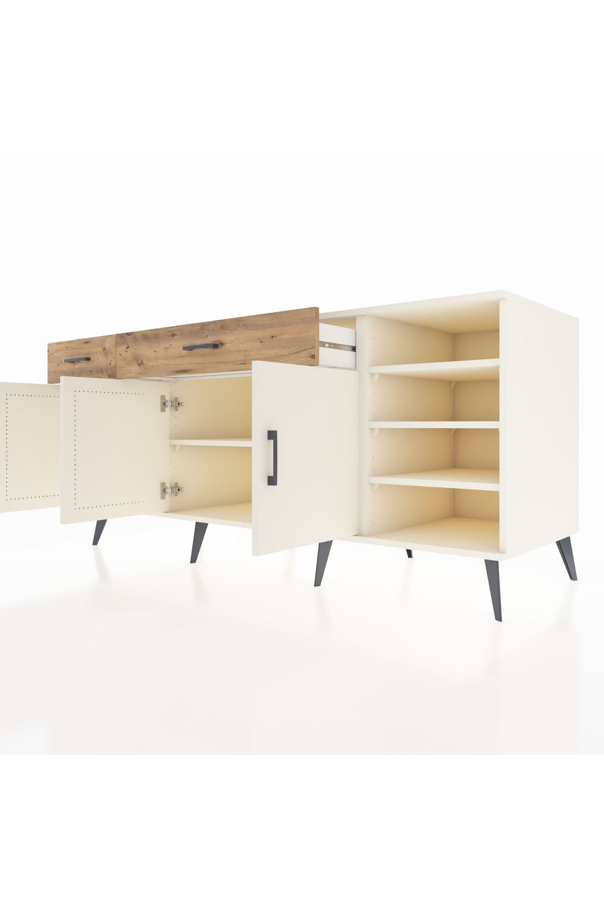Kronos Konsol 5 Raflı 2 Çekmeceli 3 Kapaklı 176x59x83 - S610M047V06C