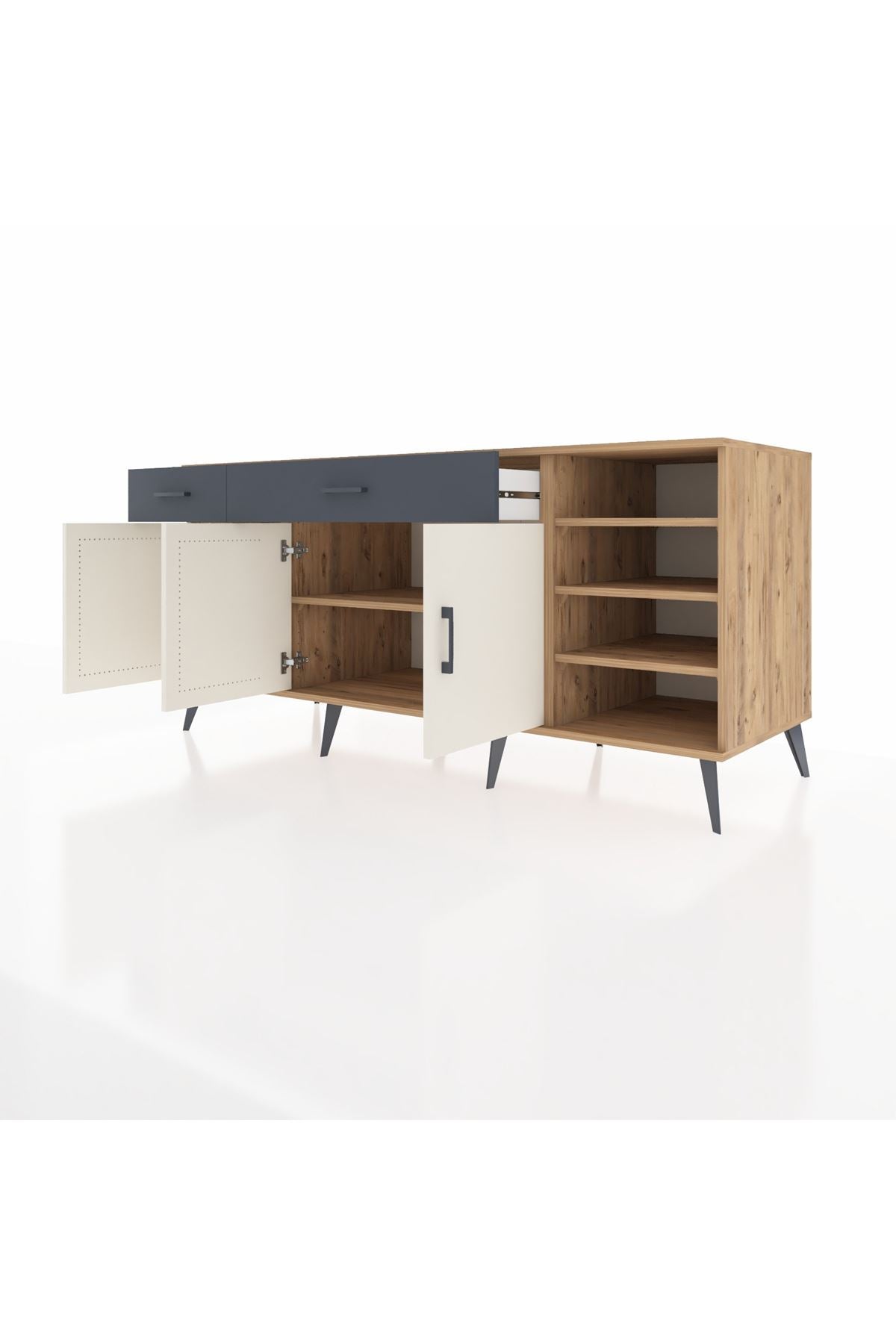 Kronos Konsol 5 Raflı 2 Çekmeceli 3 Kapaklı 176x59x83 - S610M047V23C