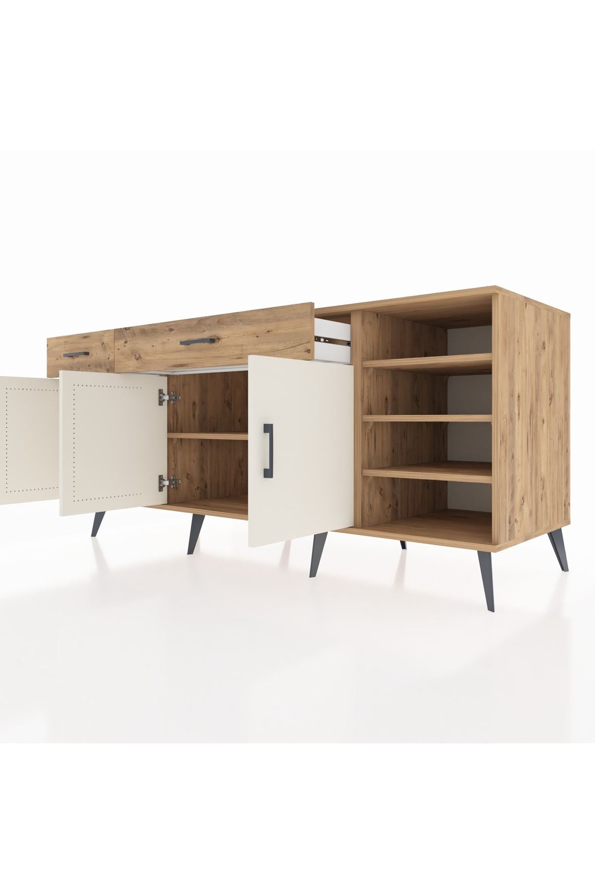 Kronos Konsol 5 Raflı 2 Çekmeceli 3 Kapaklı 176x59x83 - S610M047V24C