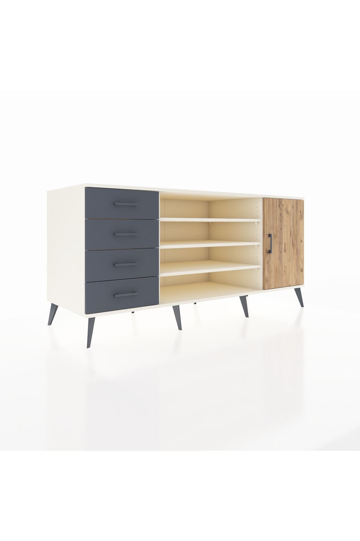 Kronos Konsol 6 Raflı 4 Çekmeceli Tek Kapaklı 176x59x83 - S610M048V02C