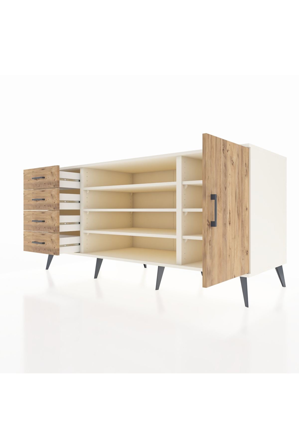 Kronos Konsol 6 Raflı 4 Çekmeceli Tek Kapaklı 176x59x83 - S610M048V03C