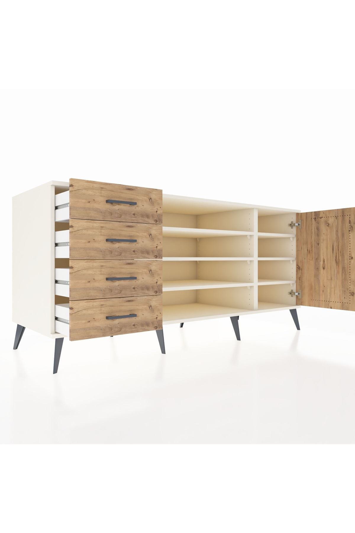 Kronos Konsol 6 Raflı 4 Çekmeceli Tek Kapaklı 176x59x83 - S610M048V03C