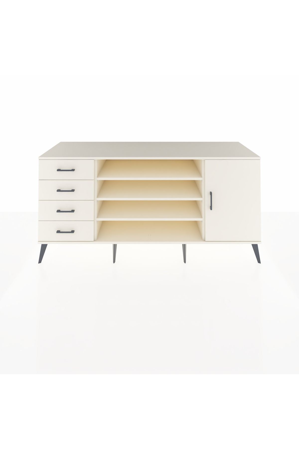 Kronos Konsol 6 Raflı 4 Çekmeceli Tek Kapaklı 176x59x83 - S610M048V04C