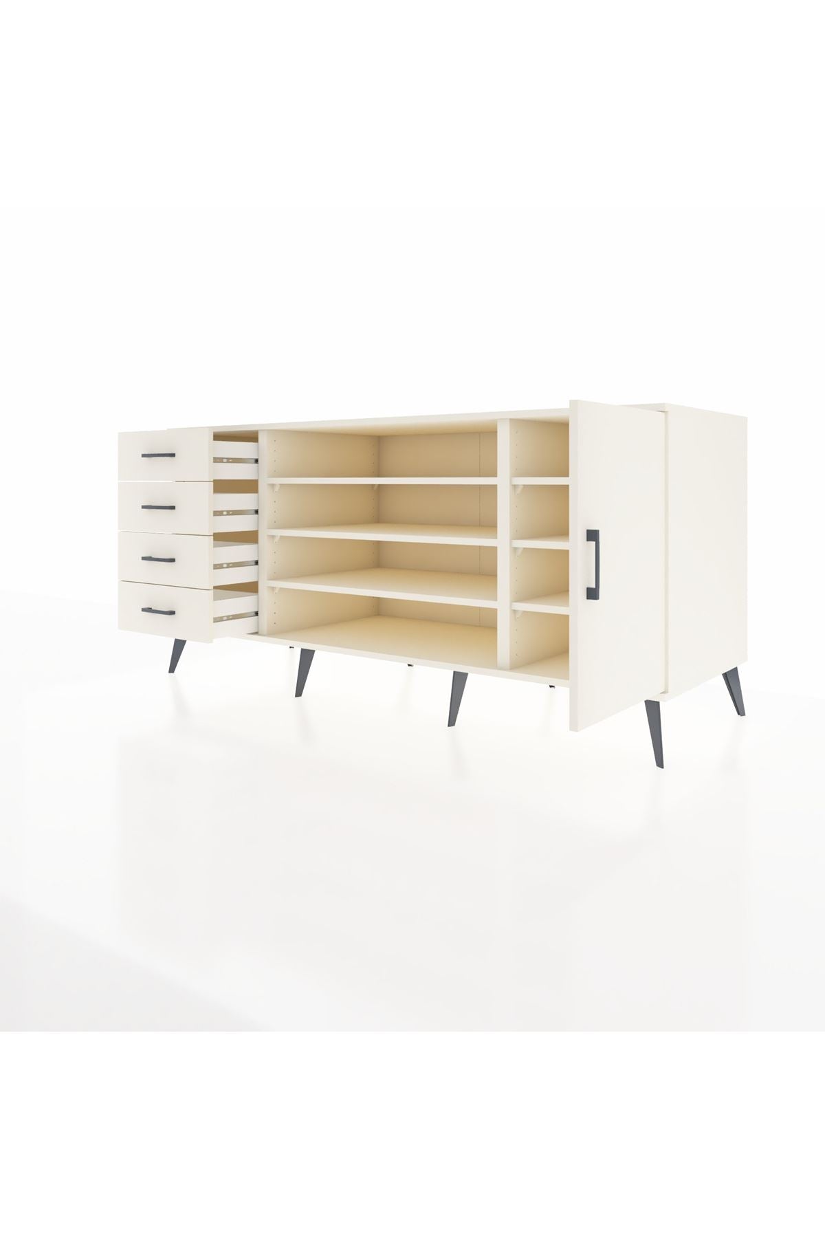 Kronos Konsol 6 Raflı 4 Çekmeceli Tek Kapaklı 176x59x83 - S610M048V04C